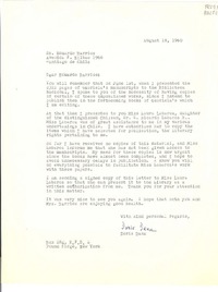 [Carta] 1960 Aug. 18, Pound Ridge, New York [a] Eduardo Barrios, Santiago de Chile