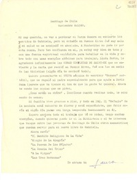 [Carta] 1960 nov., Santiago de Chile [a] Doris Dana