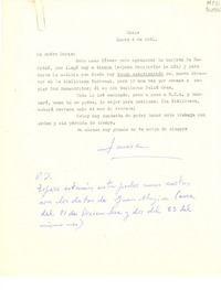 [Carta] 1961 ene. 4, Chile [a] Doris Dana