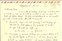 [Carta] 1954 dic. 7, Valparaíso, Chile [a] Doris Dana