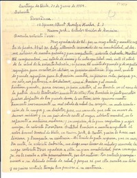 [Carta] 1954 jun. 21, Santiago, Chile [a] Doris Dana, Roslyn Harbor, New York