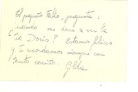 [Tarjeta] 1958, Valparaíso, Chile [a] Doris Dana