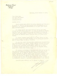 [Carta] 1958 feb. 13, Santiago, chile [a] Doris Dana, New York