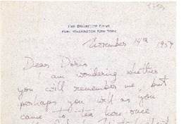 [Carta] 1957 nov. 14, New York [a] Doris Dana