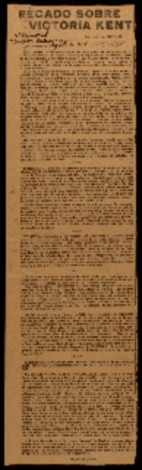 Recado sobre Victoria Kent