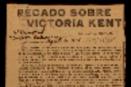 Recado sobre Victoria Kent