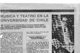Música y Teatro en la Universidad de Chile