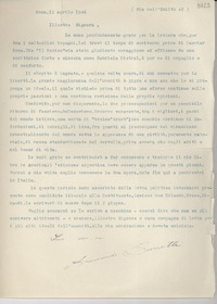 [Carta] 1946 apr. 12, Roma [a] Gabriela Mistral