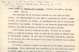 Oscar Castro Z., Huellas en la tierra