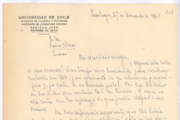 [Carta] 1961 nov. 27, Santiago, Chile [a] Pedro Olmos