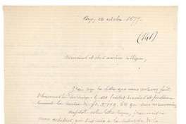 [Carta] 1877 oct. 14, París, Francia [a] Ramón Briseño