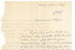 [Carta] 1877 feb. 21, París, Francia [a] Ramón Briseño