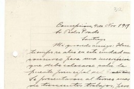 [Carta] 1919 nov. 4, Concepción, Chile [a] Pedro Prado