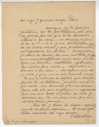 [Carta] 1946 ene. 10, Santiago, Chile [a] Pedro Prado