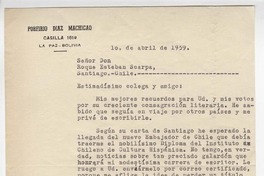[Carta] 1959 abr. 1, La Paz, Bolivia [a] Roque Esteban Scarpa