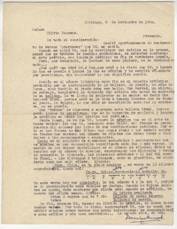 [Carta] 1960 nov. 3, Santiago, Chile [a] Silvia Recsens