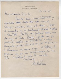 [Carta] 1942 ene. 13, Massachusetts [a] Magdalena Petit