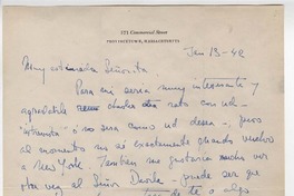 [Carta] 1942 ene. 13, Massachusetts [a] Magdalena Petit