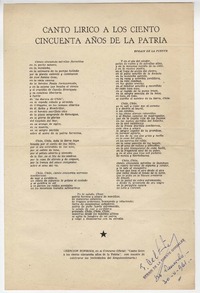 Canto lírico a los ciento cincuenta años de la Patria
