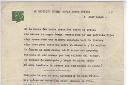 Al espíritu que sopla donde quiere