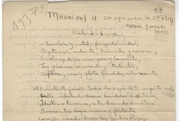 Madrigal al deposorio de Ofelia