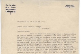 [Carta] 1950 mar. 31, Valparaíso, Chile [a] Roque Esteban Scarpa.