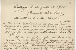 [Carta] 1933 jul. 8, Santiago, Chile [a] Clemente Díaz León