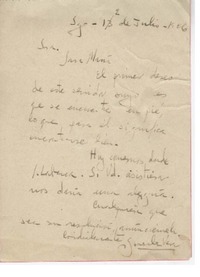 [Carta] 1926 Santiago, Chile [a] Sara María