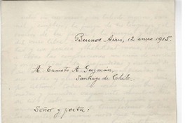 [Carta] 1915 ene. 12, Buenos Aires, Argentina [a] Ernesto A. Guzmán