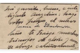 [Tarjeta] 1932 ene. 1, Montevideo, Uruguay [a] Angelina