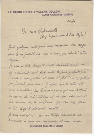 [Carta] 1960?, Vaud, Suiza [a] Magdalena Petit