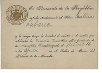 [Tarjeta] 1925, Santiago, Chile [a] Guillermo Labarca Hubertson