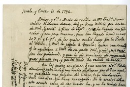 [Carta] 1792 enero 10, Imola, Italia [a un amigo]