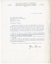 [Carta] 1964 junio 3, Córdoba, Argentina [a] Raúl Silva Castro