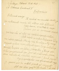 [Carta] 1926 febrero 13, Santiago, Chile [a] Máximo Cardemil