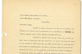 [Carta] 1925 septiembre 5, Chuquicamata, Chile [a] Máximo Cardemil