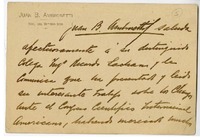 [Tarjeta] 1910 julio 22, Buenos Aires, Argentina [a] Ricardo Latcham.