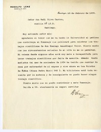 [Carta] 1935 febrero 10, Santiago, Chile [a] Raúl Silva Castro