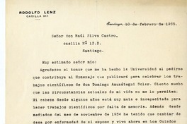 [Carta] 1935 febrero 10, Santiago, Chile [a] Raúl Silva Castro