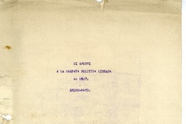 [Mi aporte a la campaña política...]