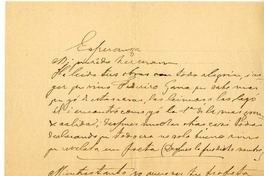 [Carta] [1910], Santiago, Chile [a] Esperanza Marín