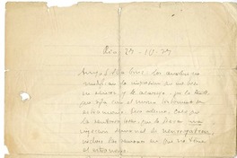 [Carta] 1929 octubre 29, Río de Janeiro, Brasil [a] Carlos Silva Cruz
