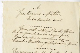 A Guillermo Matta en su cumpleaños