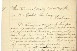 [Carta] 1916 mayo 12, San Francisco de Mostazal, Chile [a] Carlos Silva Cruz