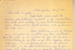 [Carta] 1980 may. 28, Concepción, Chile [a] Miguel Arteche