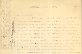 [Carta] 1944 abr. 10, Santiago, Chile [a] Gonzalo Drago