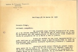 [Carta] 1951 mar. 29, Santiago, Chile [a] Gonzalo Drago