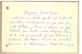 [Tarjeta] 1959 may. 2, Santiago, Chile [a] Gonzalo Drago