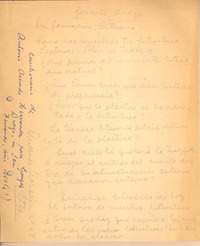 [Carta 1950?], Santiago, Chile [a] Gonzalo Drago, San Fernando, Chile