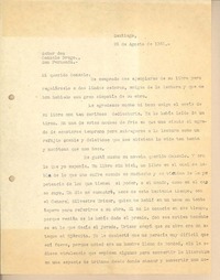 [Carta] 1951 ago. 28, Santiago, Chile [a] Gonzalo Drago